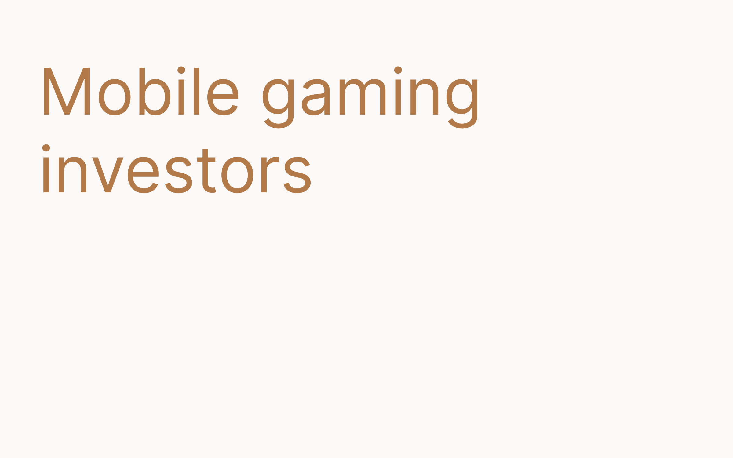 Mobile gaming investors hero
