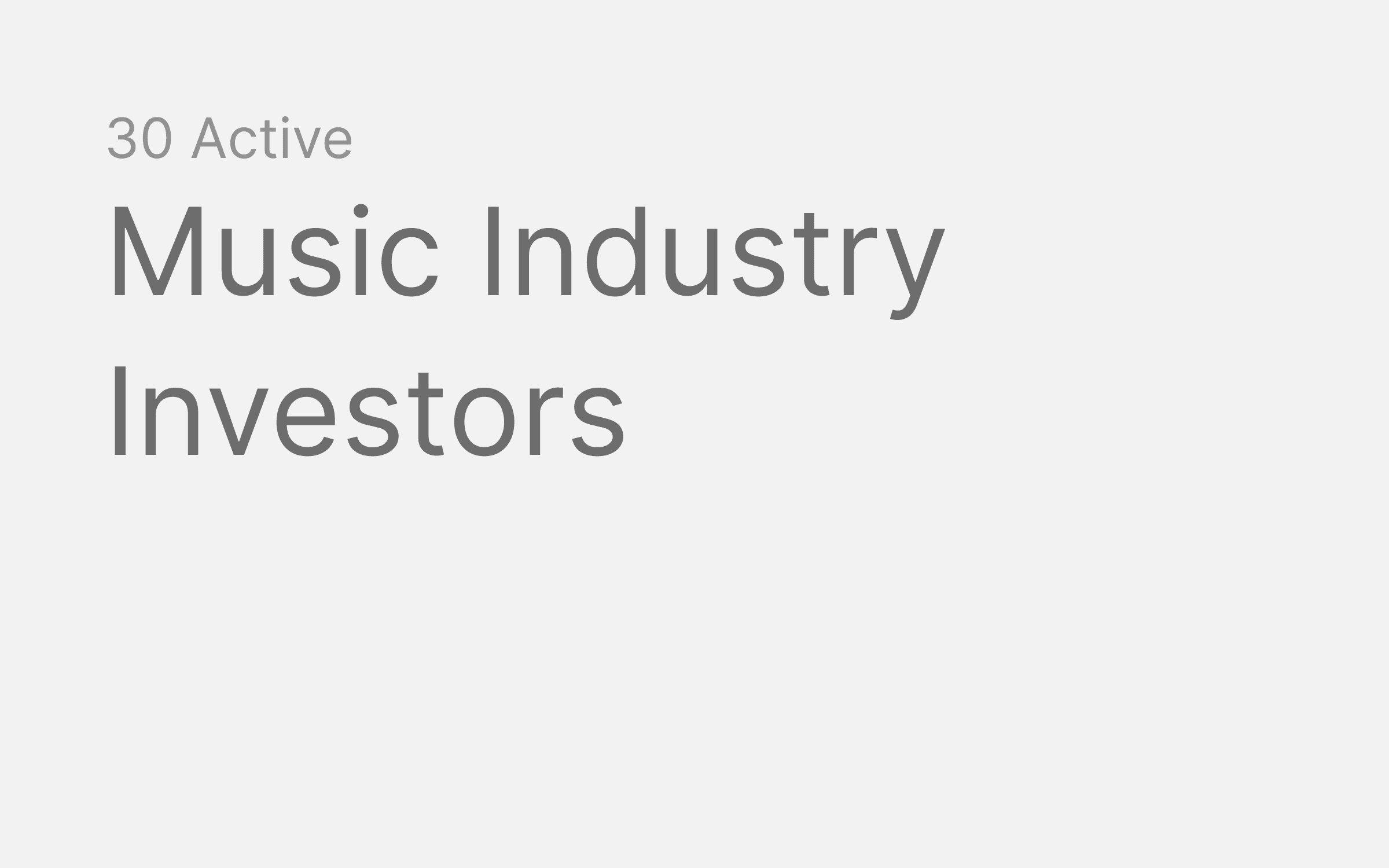 Music investors hero