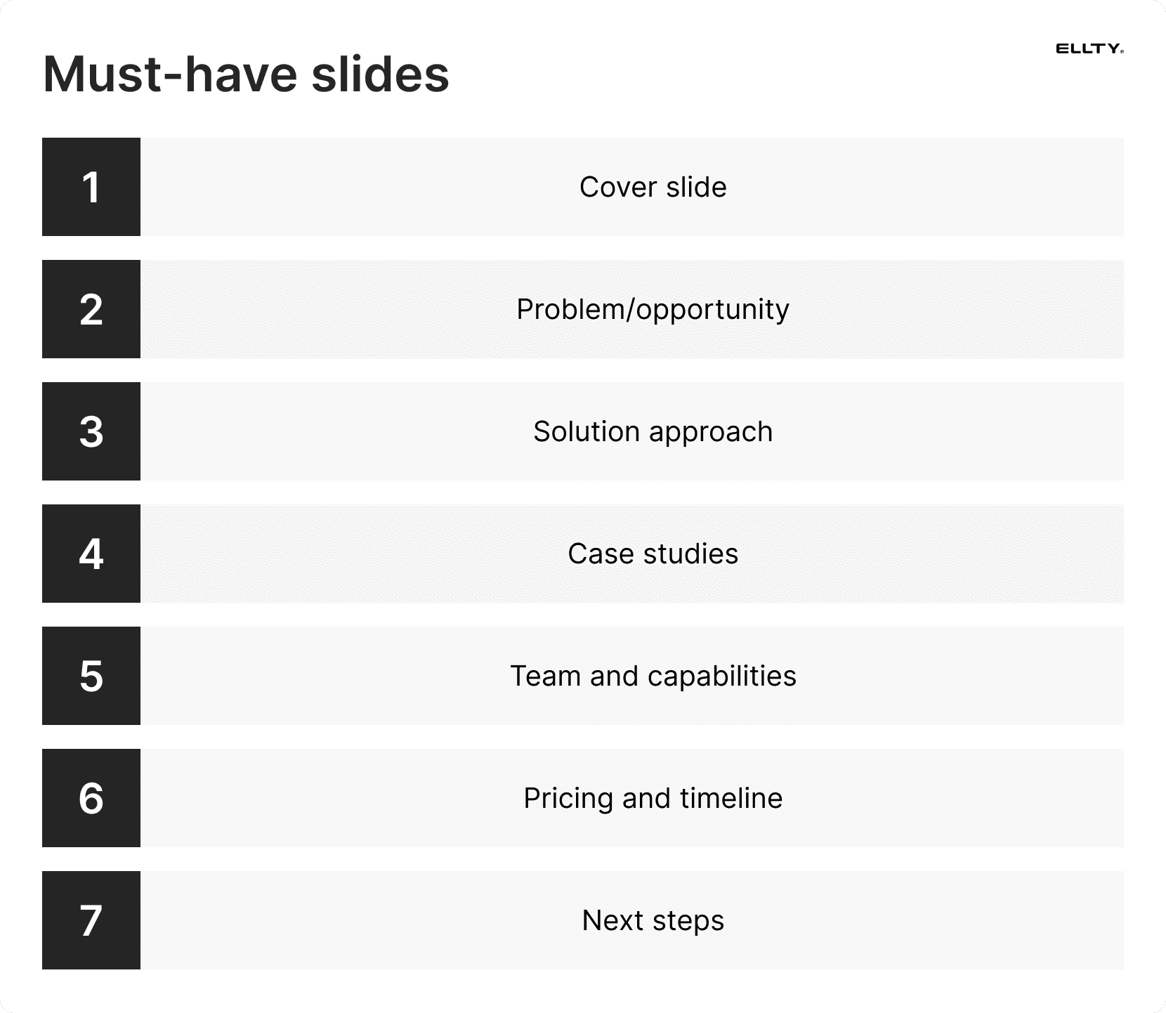 Must have agency pitch deck slides
