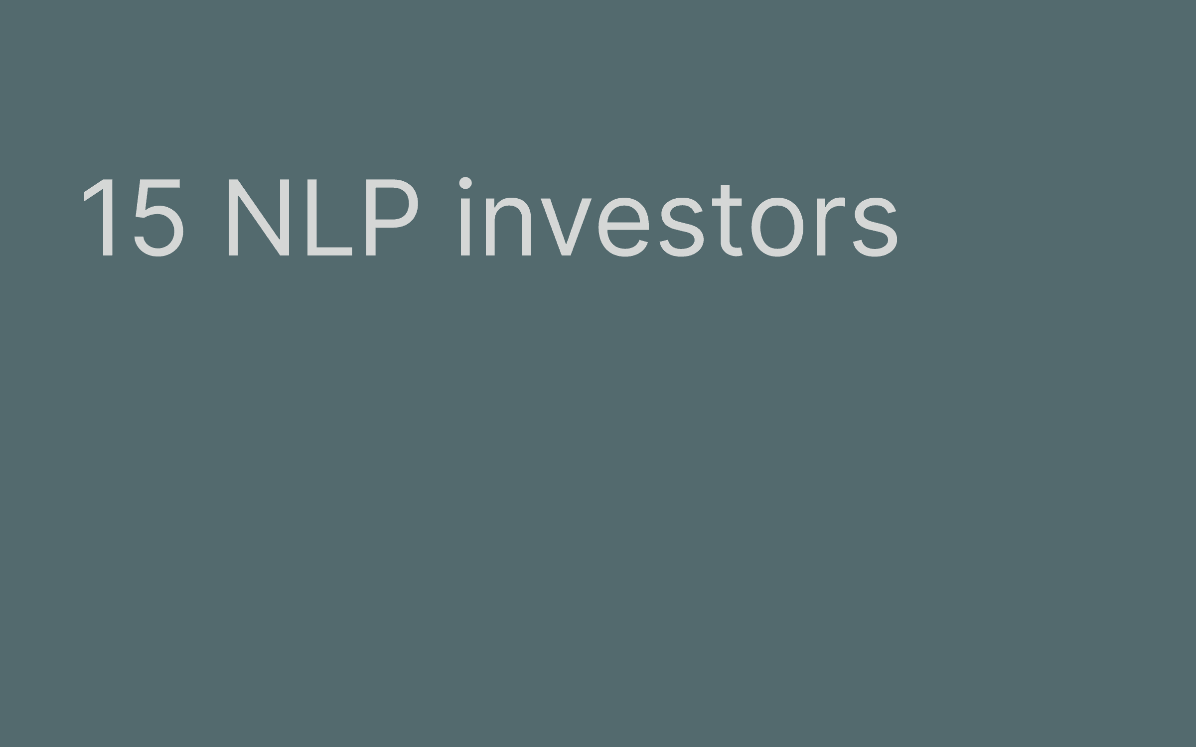 NLP investors hero image