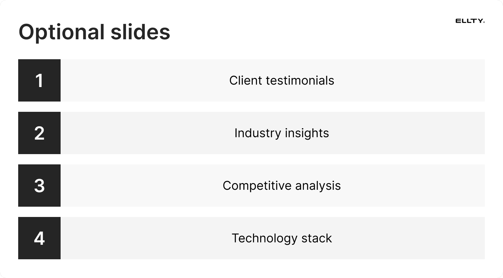 Optional ad agency pitch slides