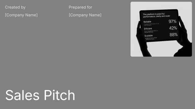 Sales pitch deck