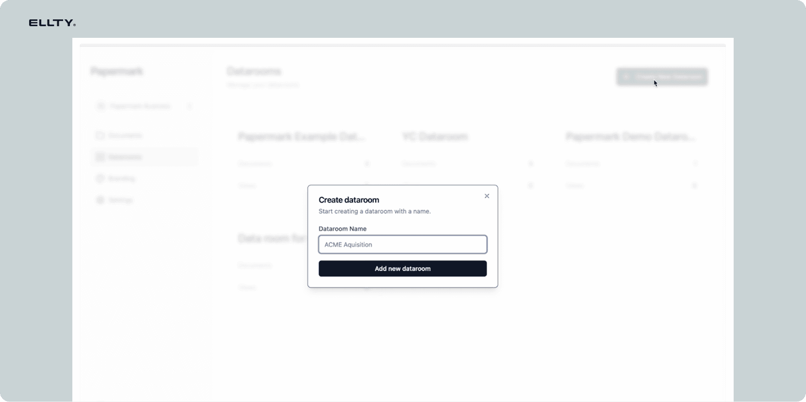 Papermark create data room