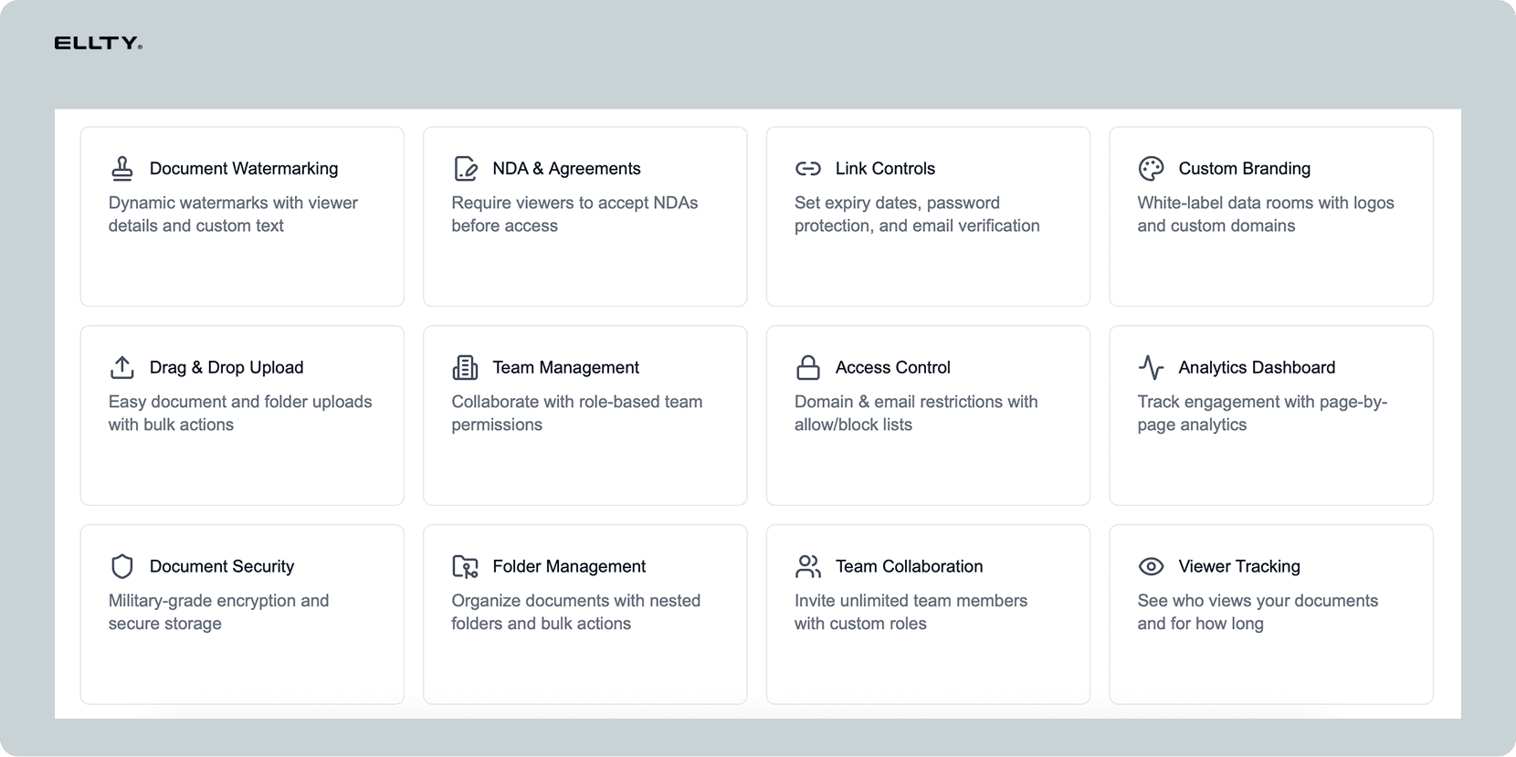 Papermark data room features