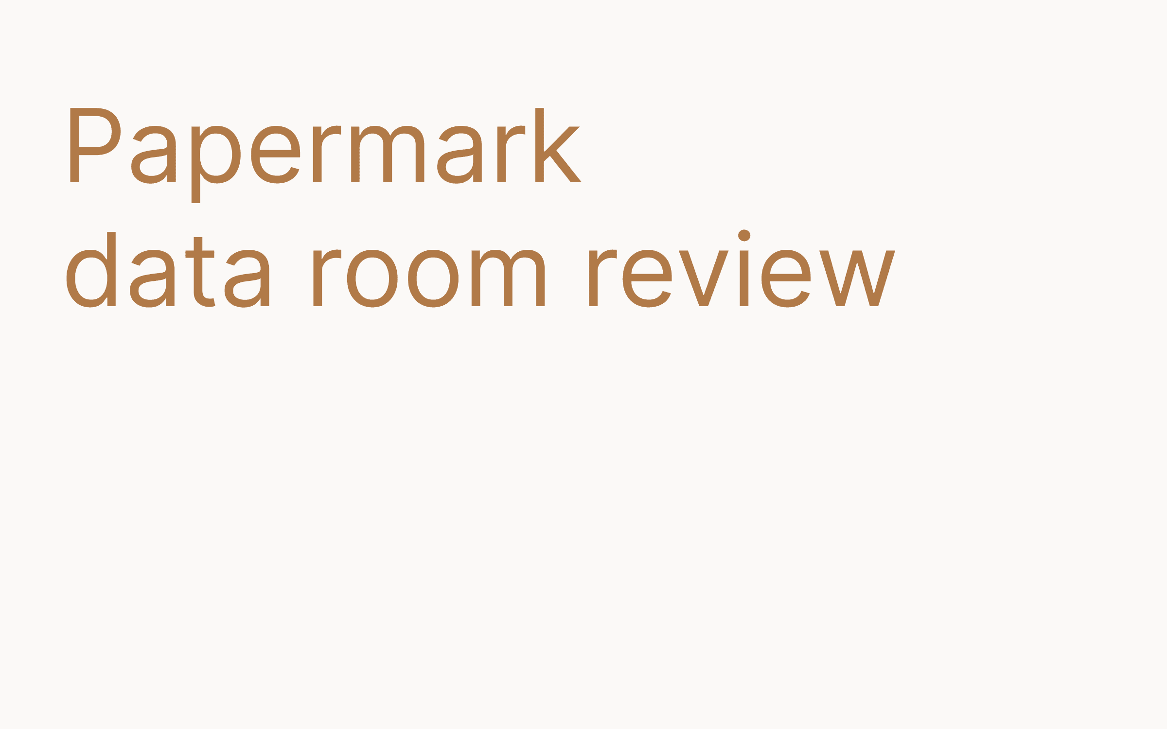 Papermark data room review hero