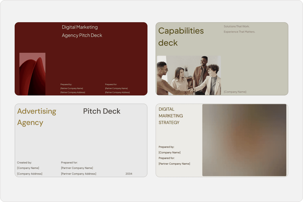 Agency pitch deck templates