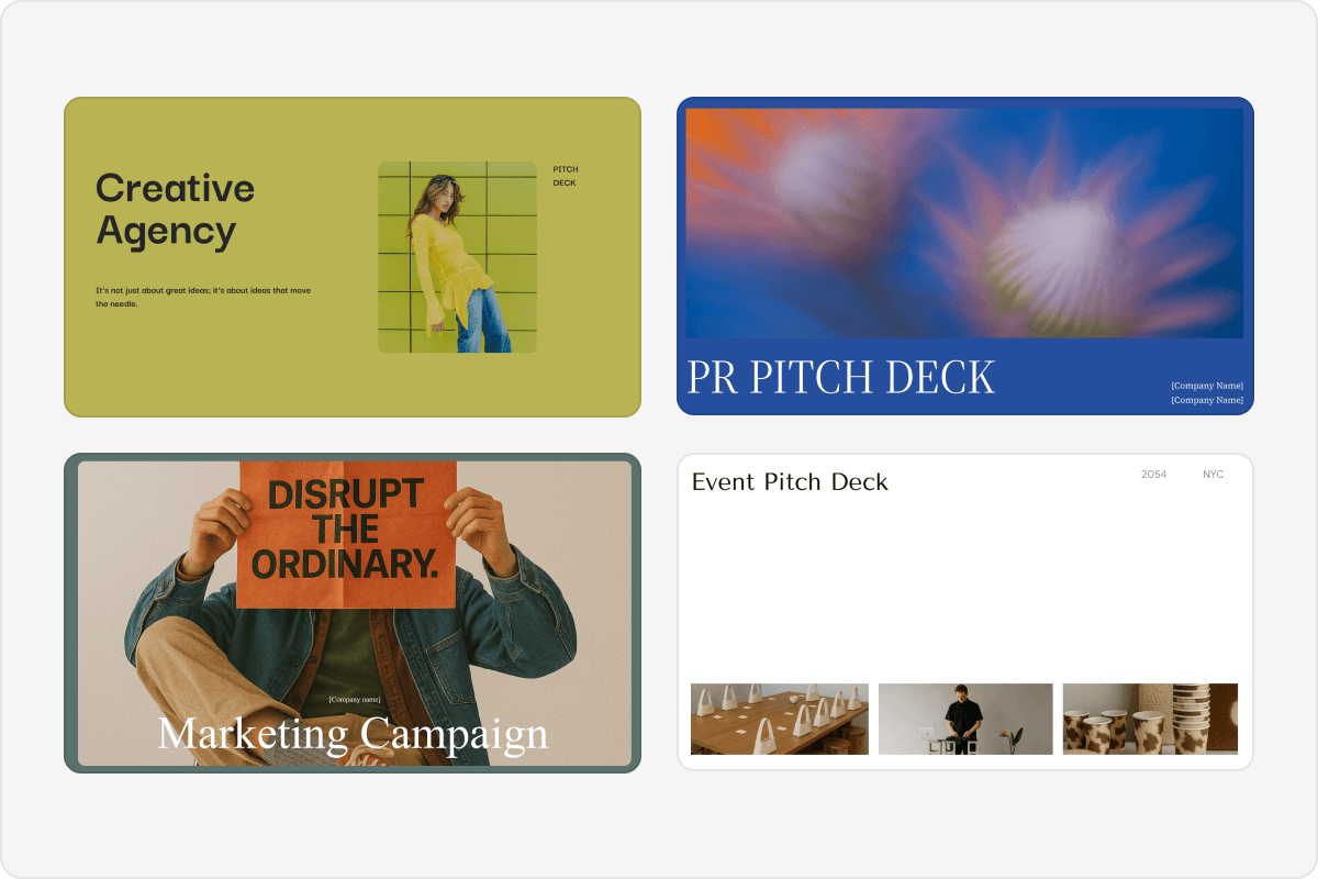 Creative agency pitch deck templates