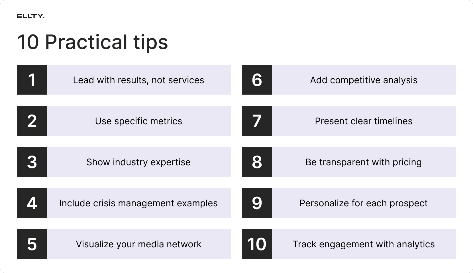 10 tips to create a PR pitch deck