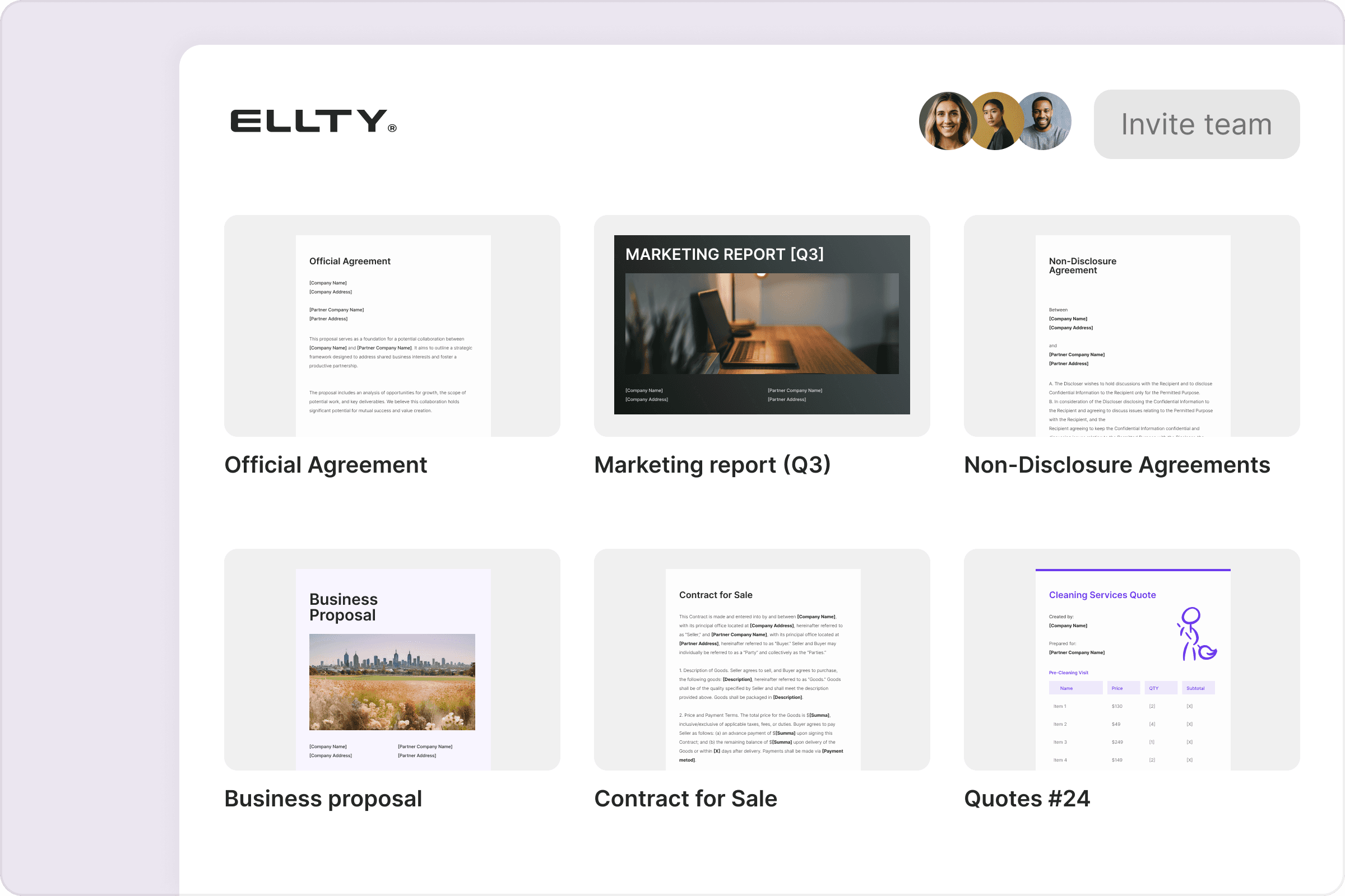 Proposal templates