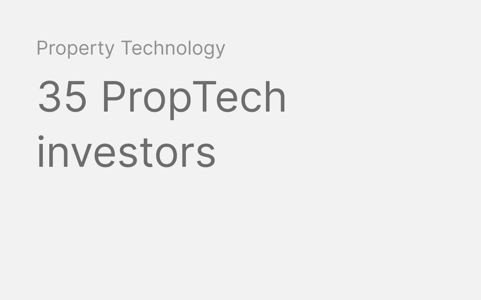 Proptech investors hero