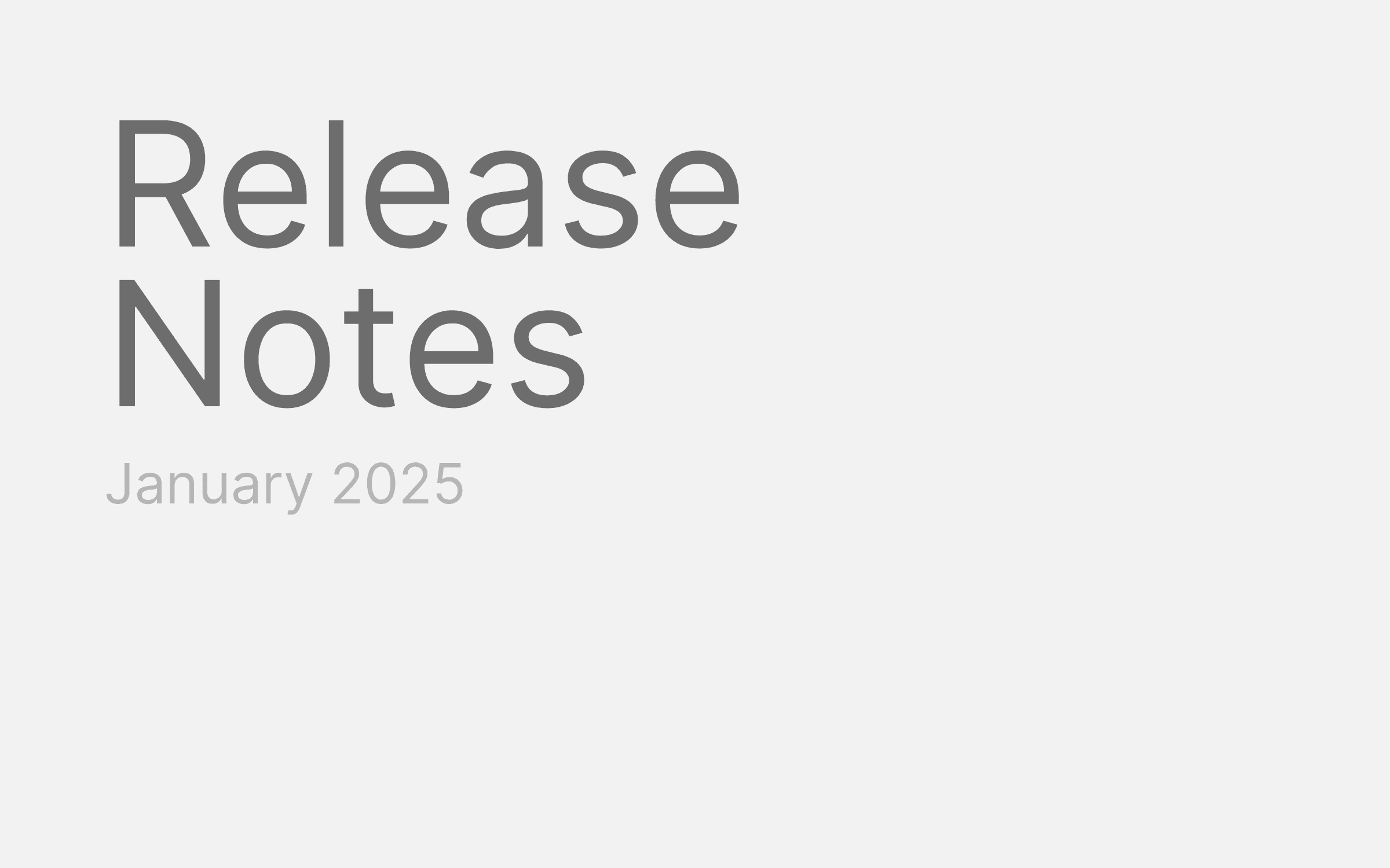 Release note January