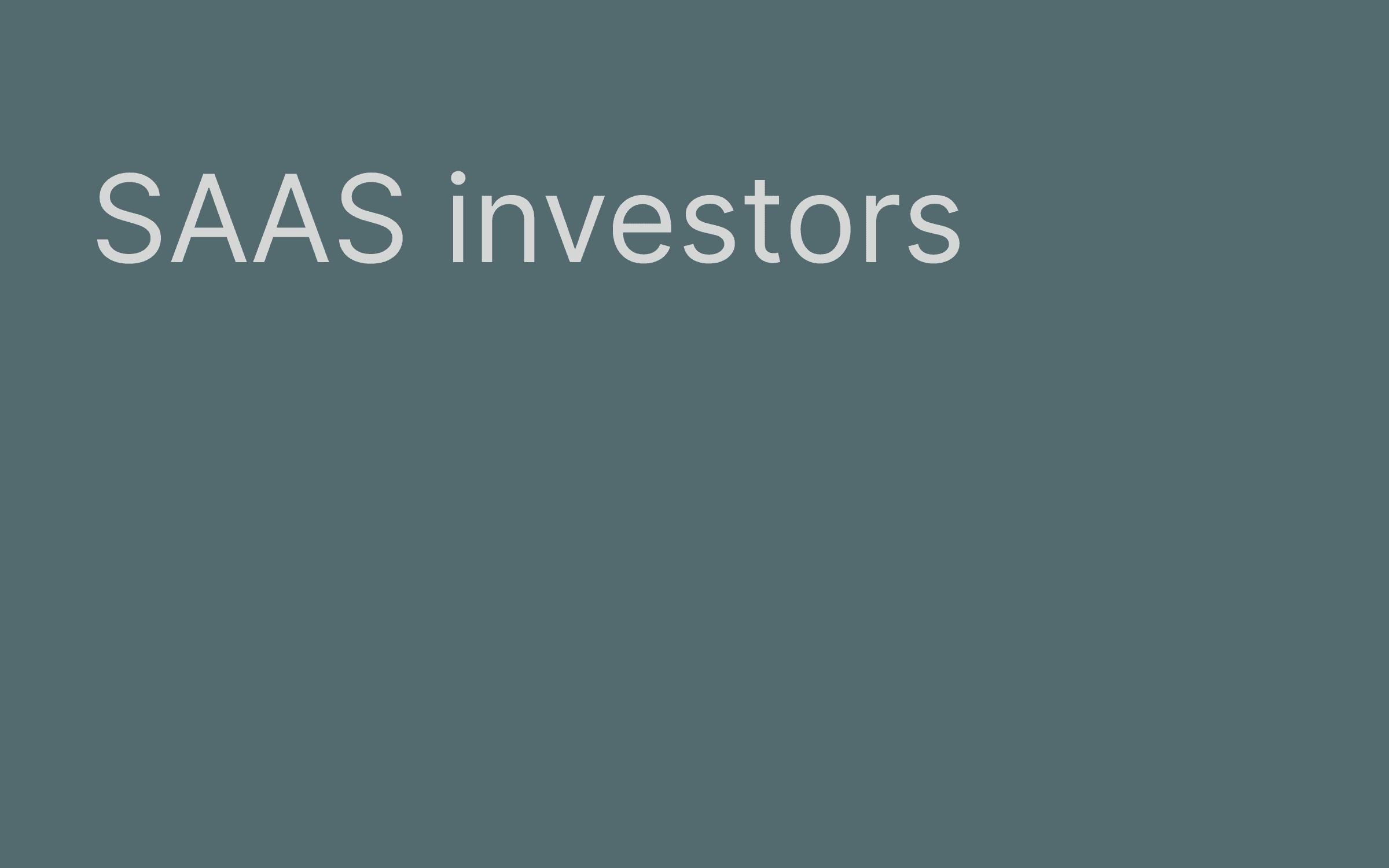 Saas investors hero