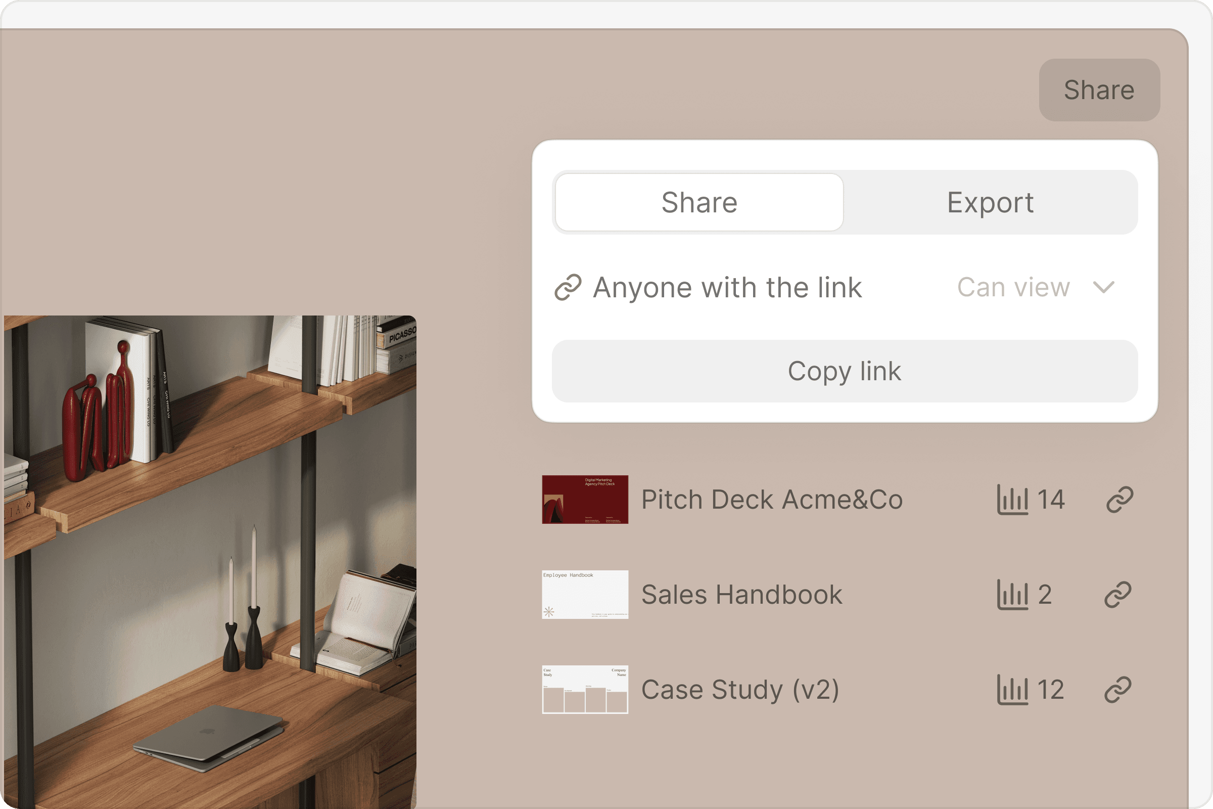Sent deck online