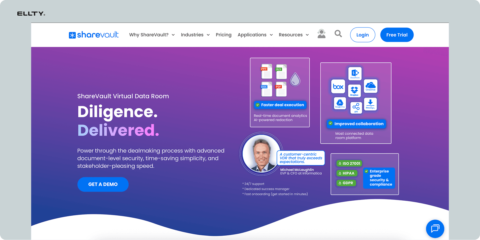 ShareVault home page