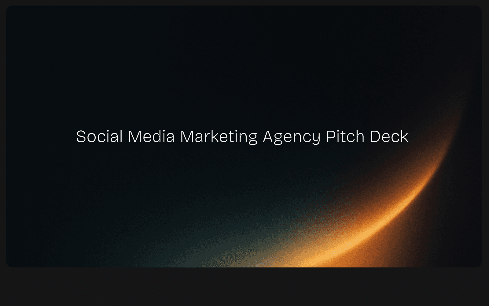 Social media agency pitch deck hero image