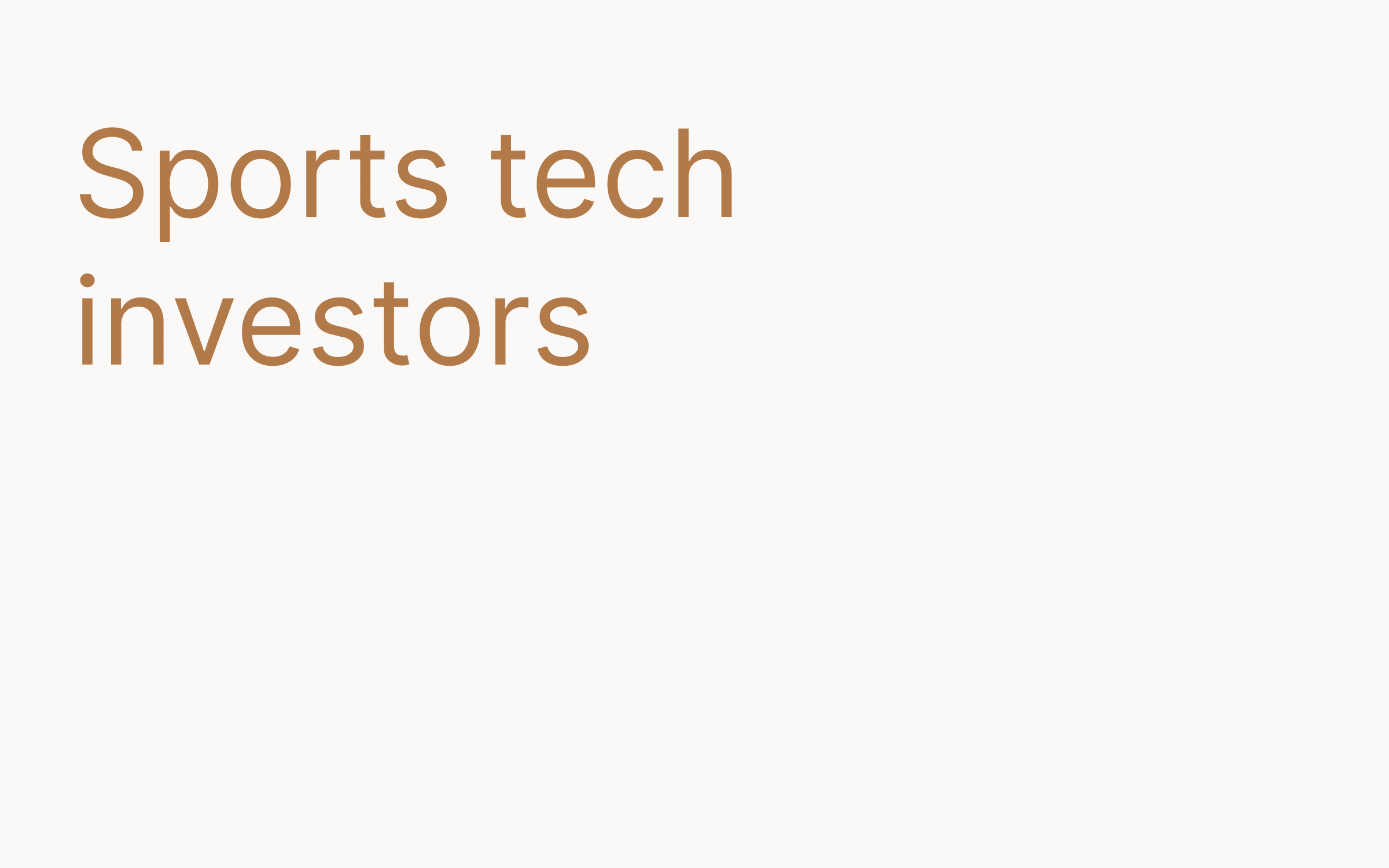 Sports tech investors hero
