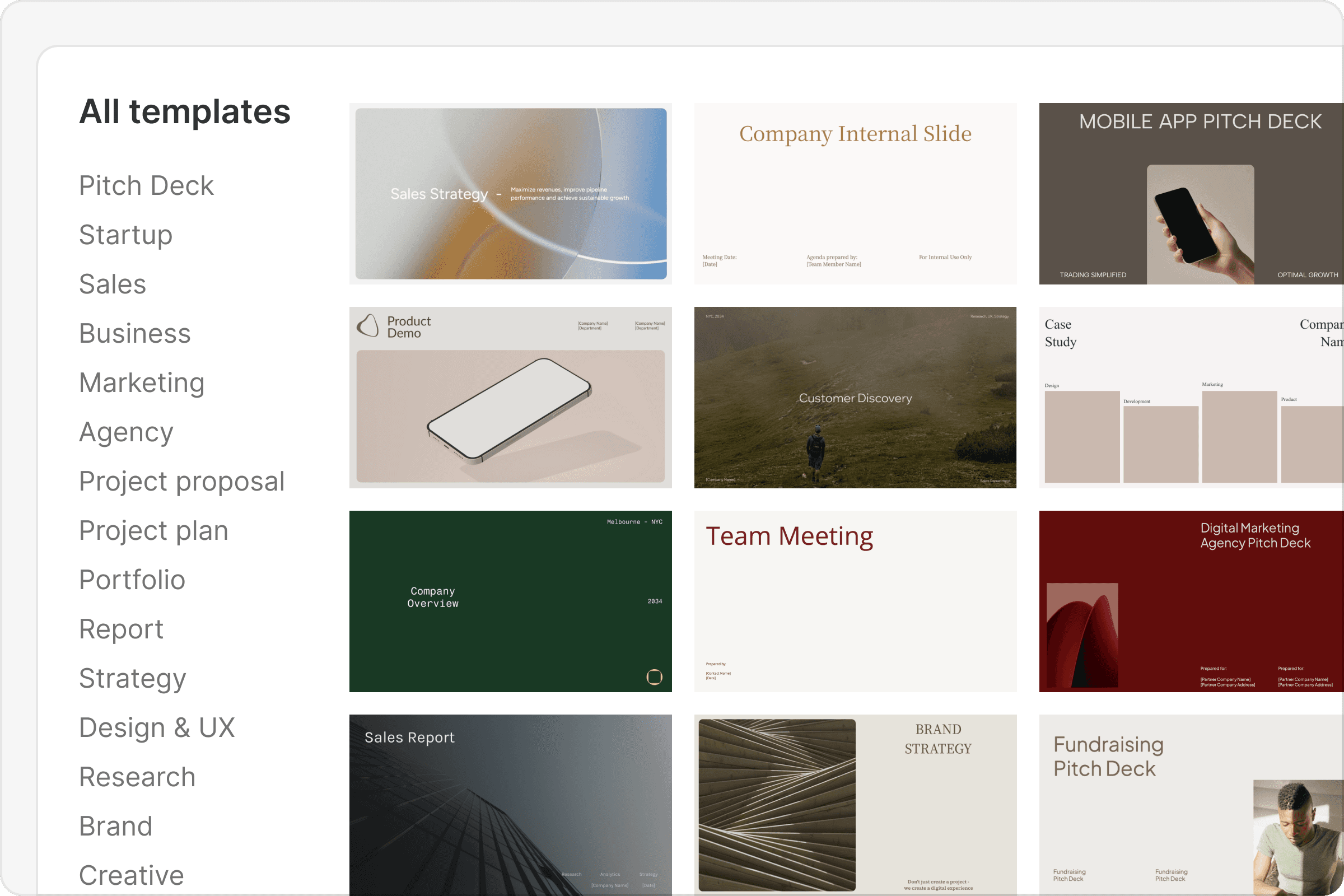 Customer success templates gallery