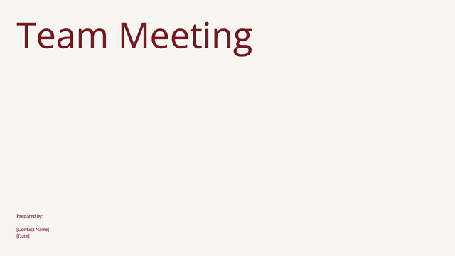 Team meeting presentation template