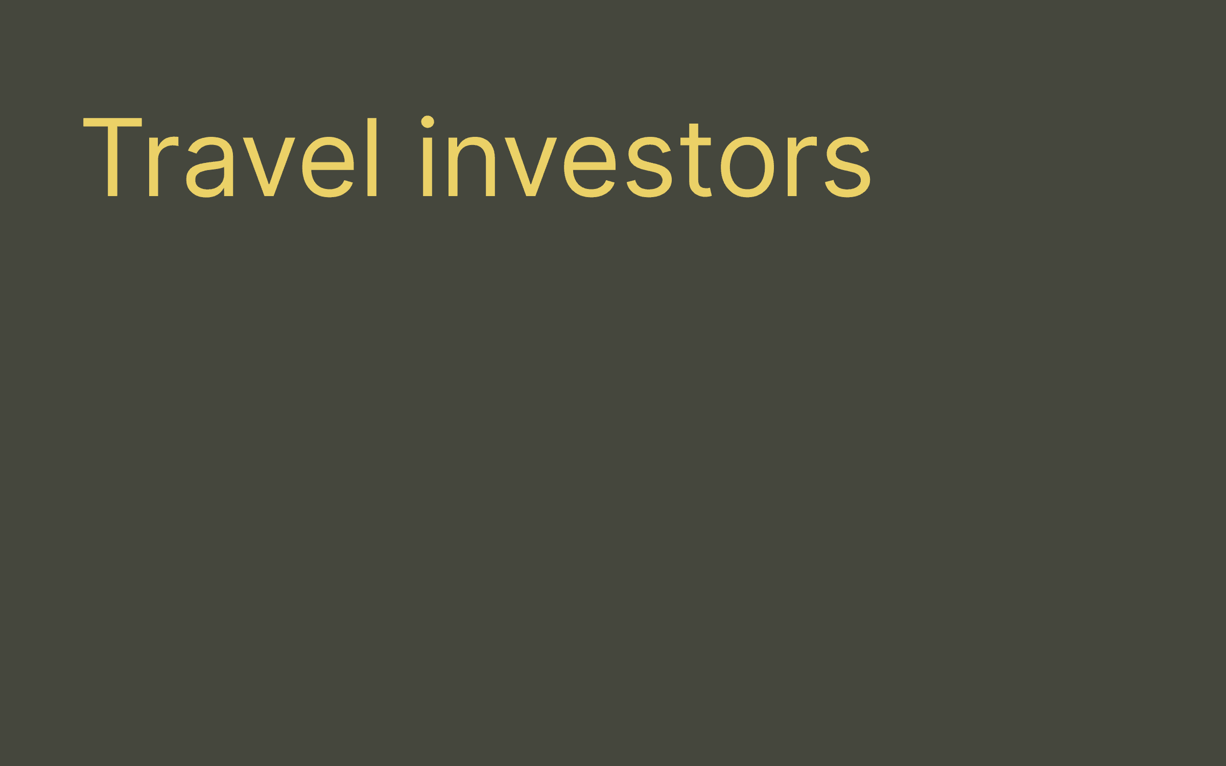 Travel investors hero