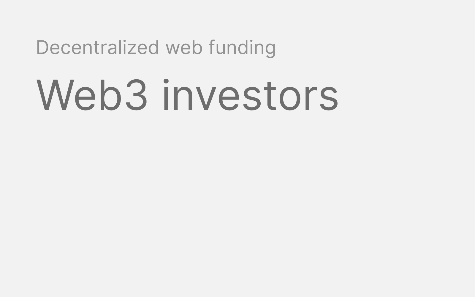 Web3 investors hero image