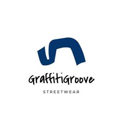 White And Blue Abstract Graffity Streetwear Logo