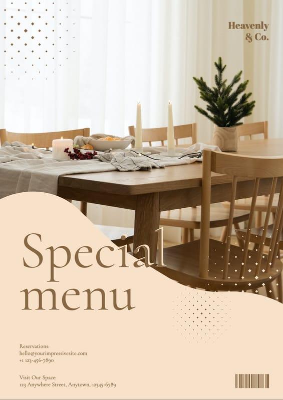 Beige And Photo Special Offer Menu Restaurant Flyer