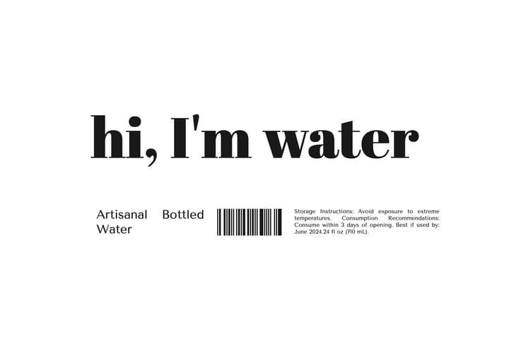 White Modern Minimalism Water Bottle Label