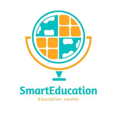 Blue And Orange Globe Illustration Education Logo