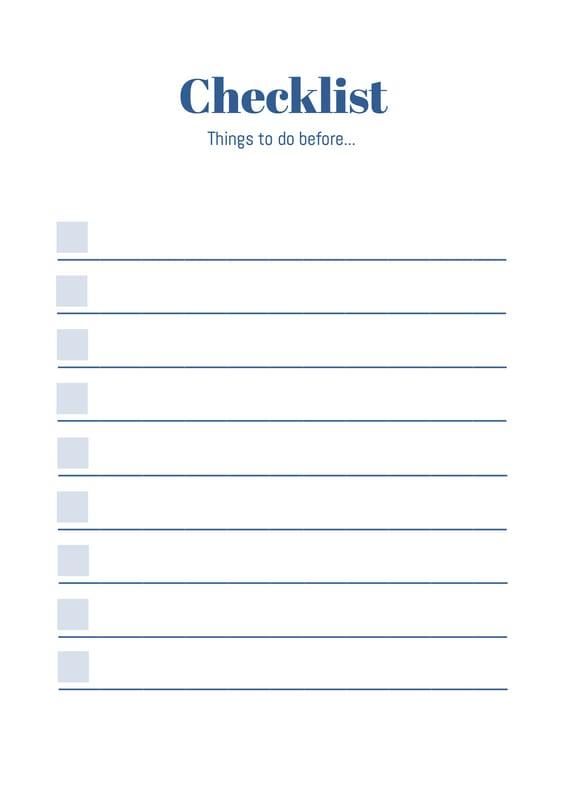 White And Blue Simple Work Checklist