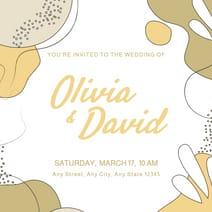 White Yellow Abstract Wedding Invitation