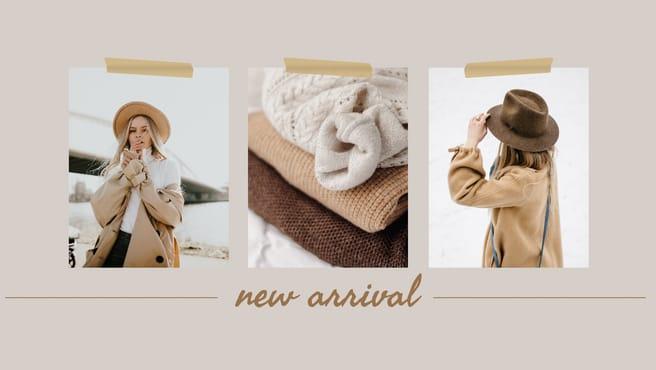 Beige Photo Collage New Arrival Facebook Cover