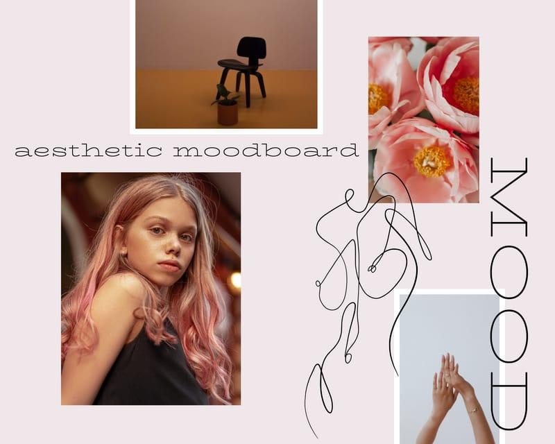 Pink Elegant Aesthetic Moodboard Photo Collage