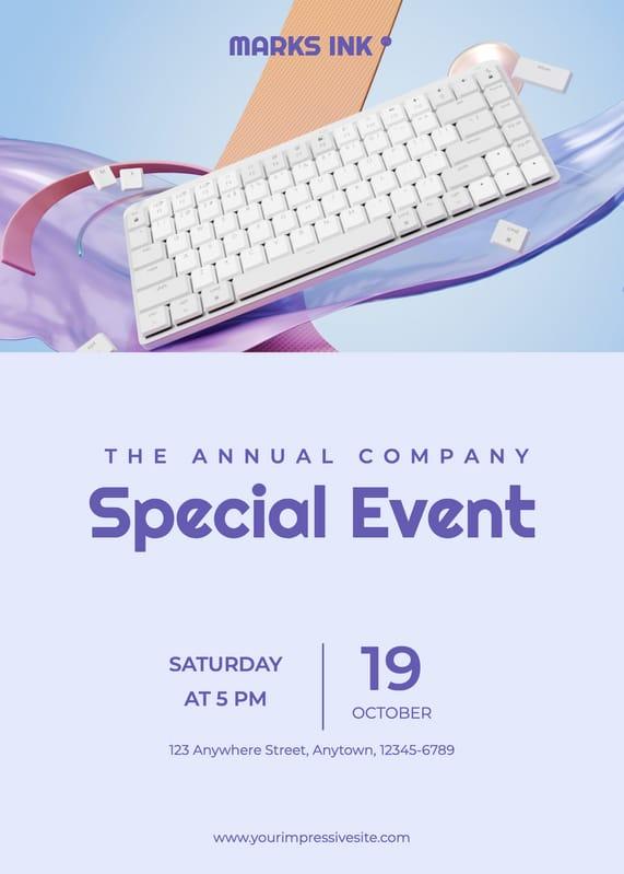 Purple Color Photography Company Event Invitation