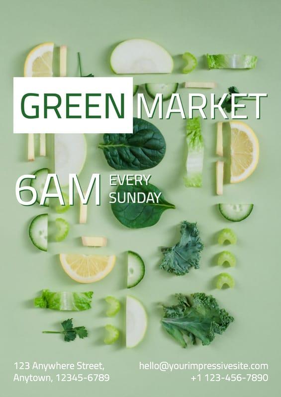 Green Simple Market Event Flyer