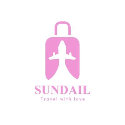 Pink Airplane Suitcase Illustration Travel with love Travel logo