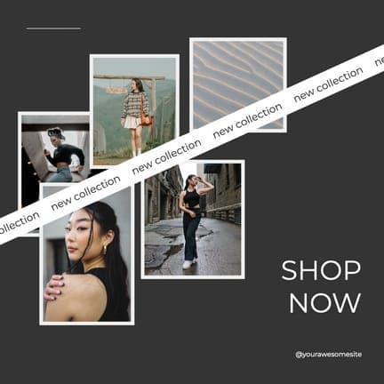 Deep Grey New Collection Photo Collage Instagram Post