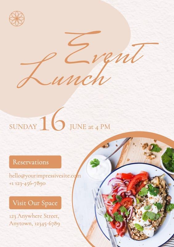 Beige Lunch Time Event Flyer