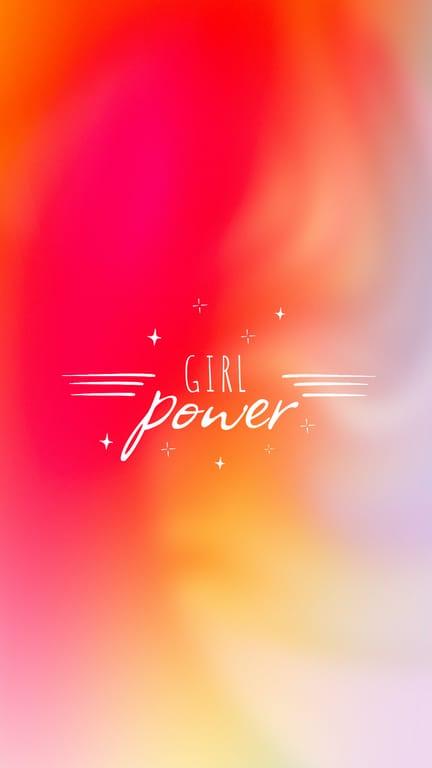 Girl Power Gradient Phone Wallpaper