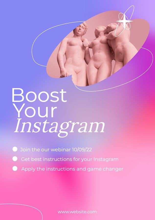 Boost Your Instagram Pink Poster