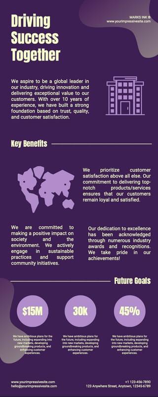 Purple Company Profile Data Business Infographic