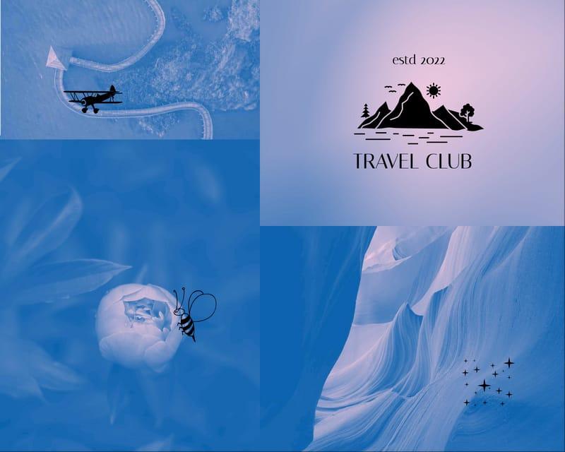 Blue Pink Travel Brand Photo Collage