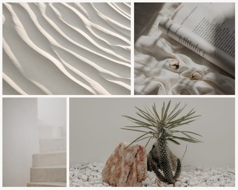 White And Beige Simple Photo Collage