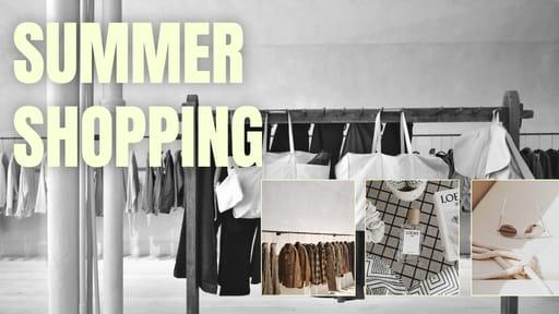 Black White Photo Collage Summer Shopping YouTube Thumbnail