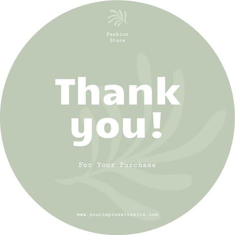 Green Aesthetic Abstract Thank You Sticker
