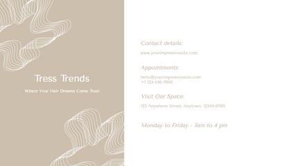 White And Beige Beauty Hair Style Appointment Business Card
