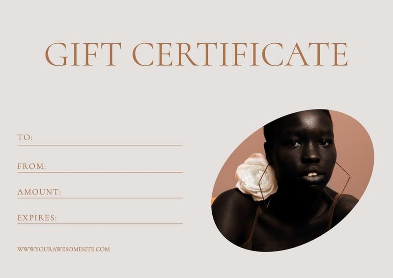 Aesthetic Beige Photography Gift Certificate