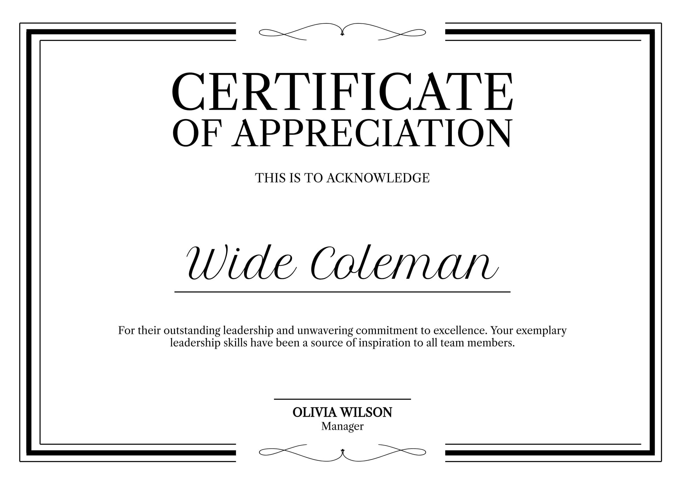 White Retro Certificate of Appreciation