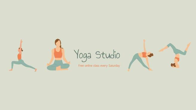 Simple Illustration Yoga Studio Pastel Facebook Cover