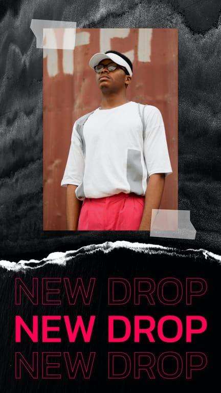 Black And Pink New Drop Modern Instagram Stories