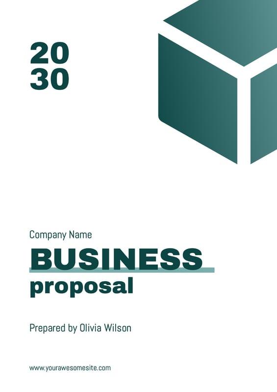 White And Emerald Cimpany Business Proposal